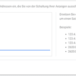 Schritt 3: auszuschließende IP Adressen hinzufügen und speichern