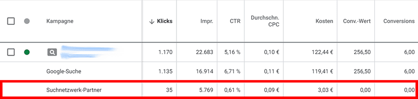 ZENITBLAU Google Ads Tipps Suchnetzwerk Partner 4